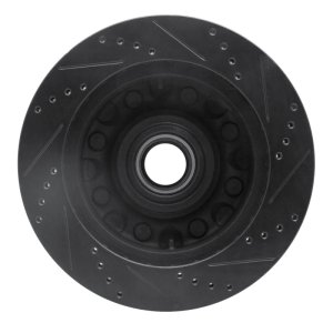 Ford F-250 Brake Rotor (1) - Front Left - R1 Concepts - Drilled & Slotted - Black - `99-`02